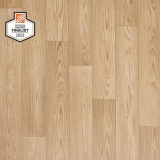 TrafficMaster White Oak Residential Vinyl Sheet Flooring 12 ft. Wide x Cut to Length U4410406K735... | The Home Depot