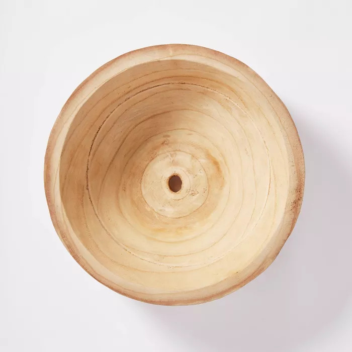 12" x 4" Decorative Paulownia Wood Bowl Beige - Threshold™ designed with Studio McGee | Target