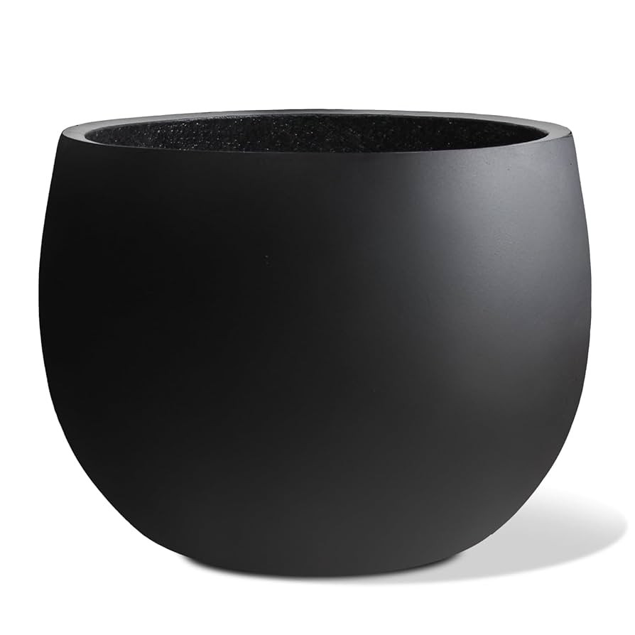 Ball Concrete Planter Outdoor Indoor, Large Tall Cement Plant Pots for Trees Flowers (Black, 20 i... | Amazon (US)