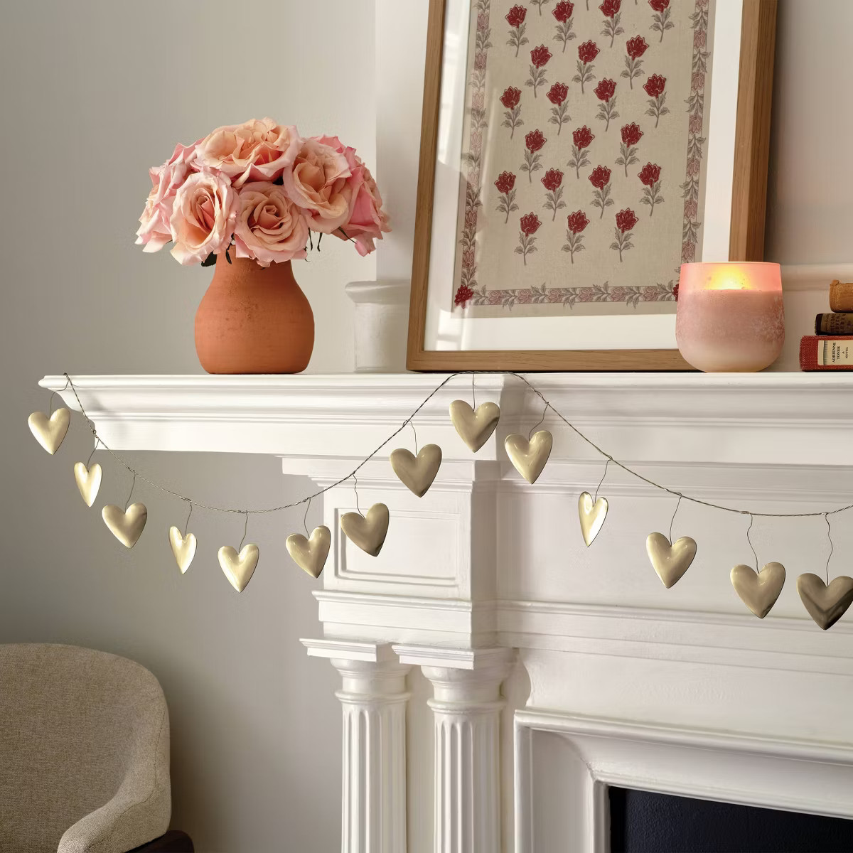Valentine's Day Silver Metal Hearts Garland - Threshold™ | Target