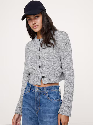 Cotton Cropped Cardigan | Banana Republic (US)