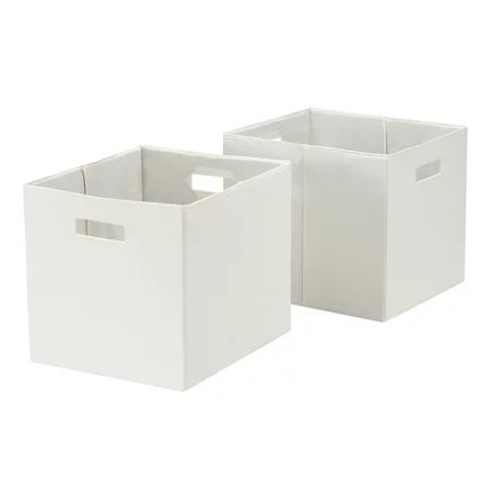 Better Homes and Gardens Fabric Cube Storage Bins (12.75" x 12.75"), Set of 2, Vanilla Dream | Walmart (US)