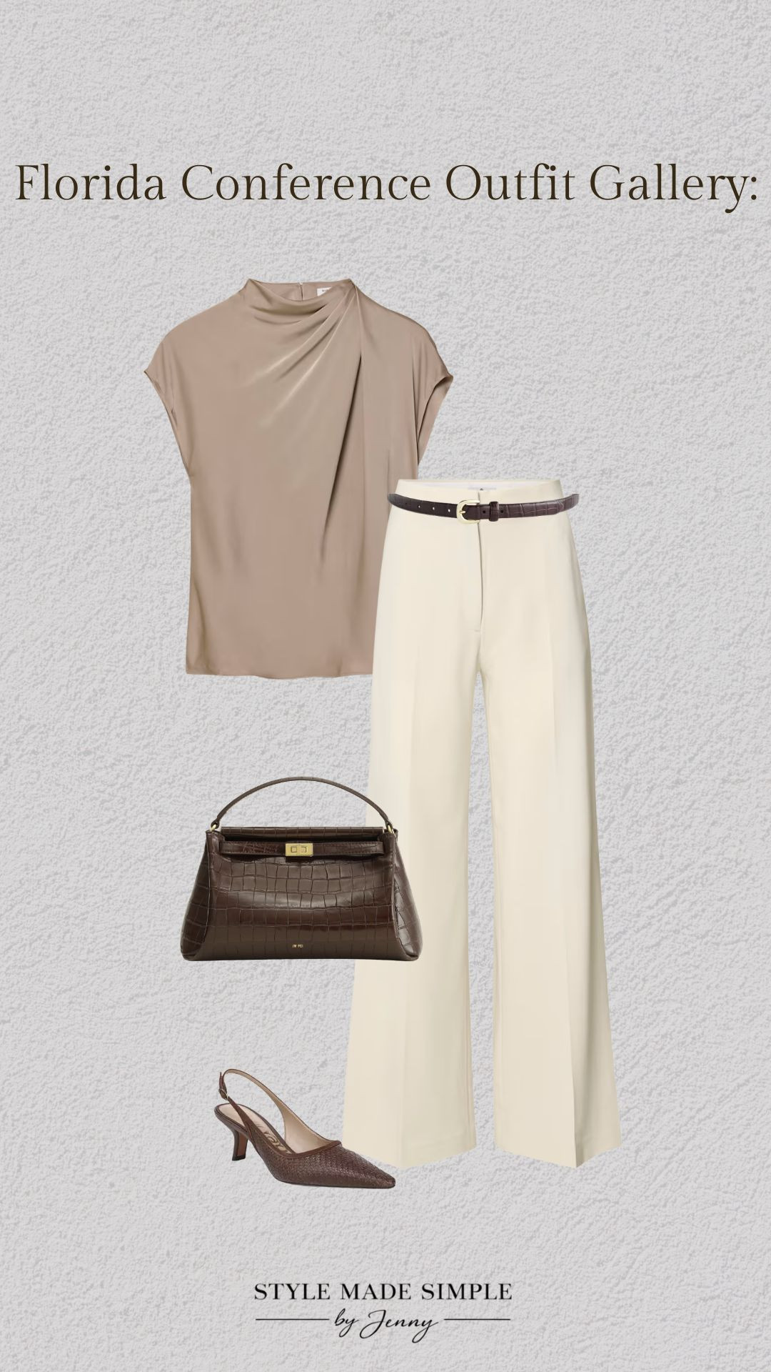 I styled this Florida conference look for one of my personal styling clients. Polished, professional, and elevated while still feeling modern and wearable for a warm-weather work trip.


Book your custom capsule here:  https://stylemadesimplebyjenny.com/


Workwear, workwear outfit, workwear outfits for women, conference outfit, conference outfits for women, corporate outfits, corporate looks, business casual outfit, professional outfits, office outfits, workwear trousers, wide leg trousers, cream trousers, neutral workwear, elevated workwear, women’s office style, business professional outfit, work conference outfit, Florida conference outfit, summer workwear, corporate fashion, work trip outfits, conference style, personal stylist, capsule wardrobe
 

 #LTKWorkwear