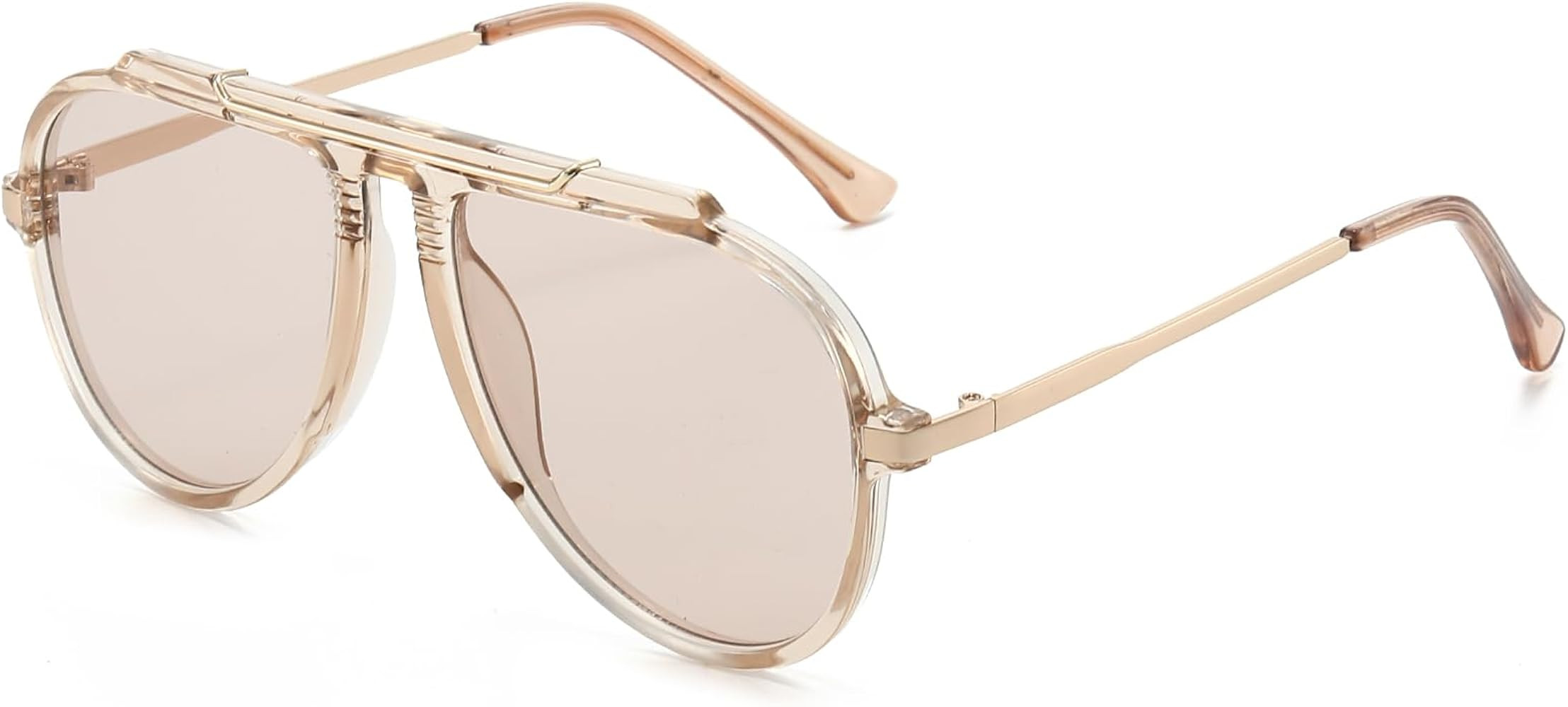 Amazon.com: SUNGAFAS Oversized Aviator Sunglasses for Women Men Classic Retro 70s Sun Glasses Met... | Amazon (US)