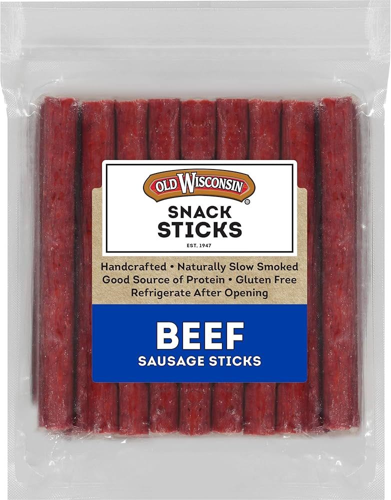 Amazon.com: Old Wisconsin Beef Sausage Snack Sticks, Naturally Smoked, Ready to Eat, High Protein... | Amazon (US)