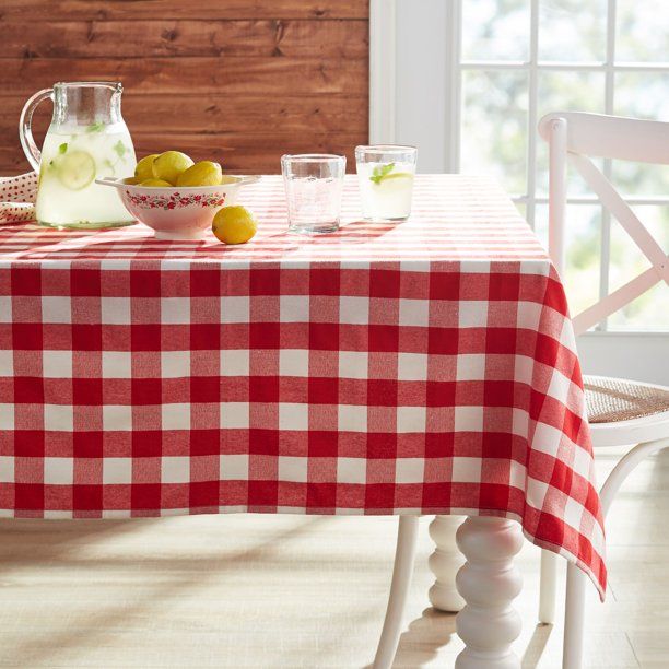 The Pioneer Woman Charming Check Fabric Tablecloth, 60" x 84", Available in Multiple Sizes | Walmart (US)
