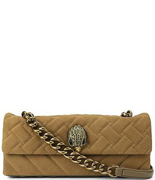 Kurt Geiger London Kensington Suede East-West Kurt Shoulder Bag - Tan | Dillard's