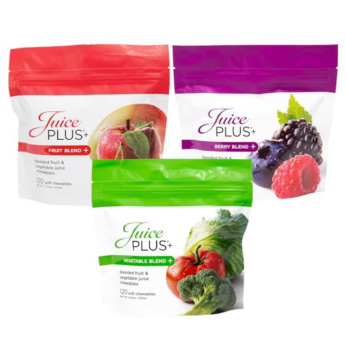 JuicePlus+ Fruit, Vegetable & Berry Blend Soft Chews (Chewables) - 30 Plant-Based Ingredients! Vegan Gummies for Kids & Adults - Gluten-Free, Non-GMO, No HFCS - Prepacked 3 pouches (30 Adult Servings Each) | Amazon (US)