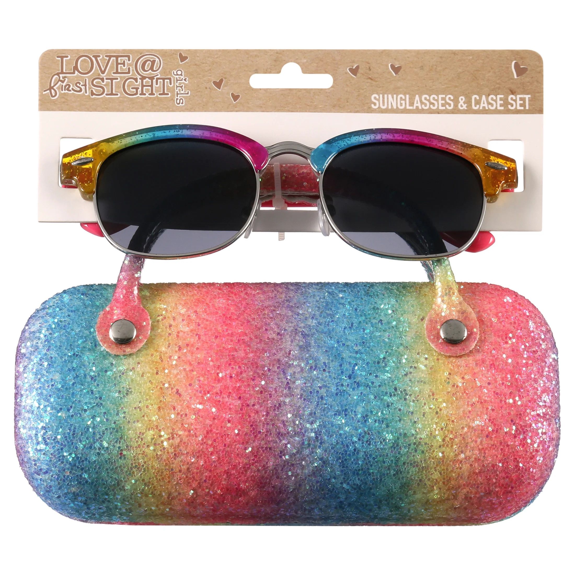 Love At First Sight Matching Sunglasses & Case, One Size (Girls) | Walmart (US)