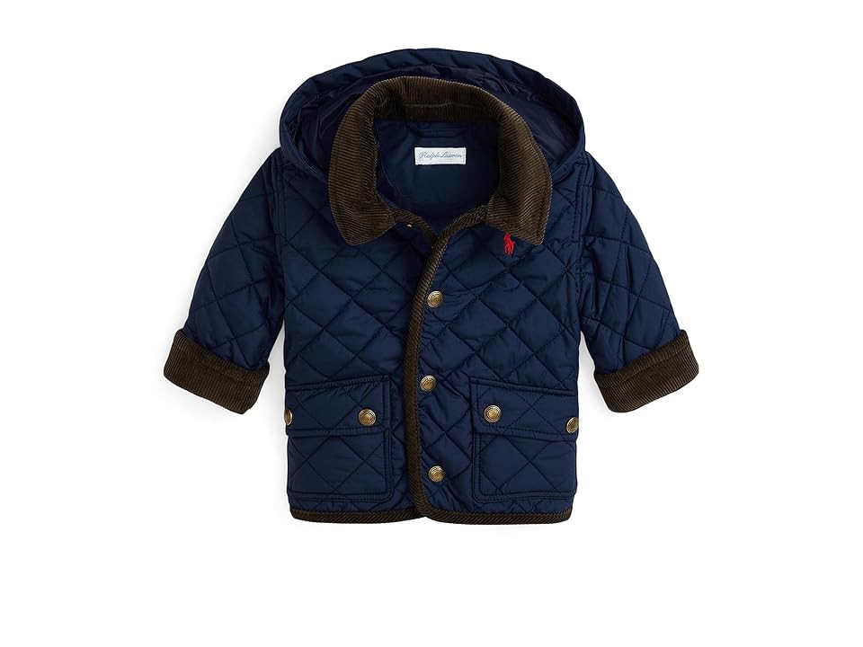 Polo Ralph Lauren Kids Hooded Barn Jacket (Infant) Boy's Coat Newport Navy : 12 Months, Polyester | Zappos