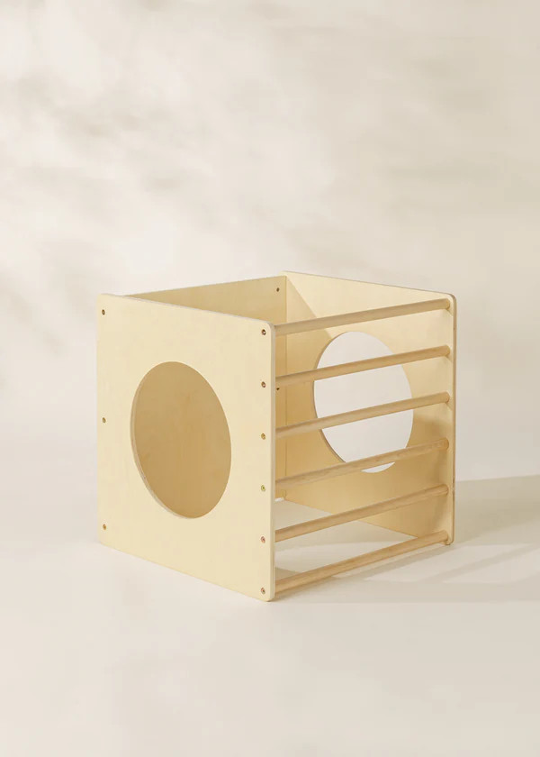 Montessori Ladder Climber Cube - NATURAL WOOD | Coco Village