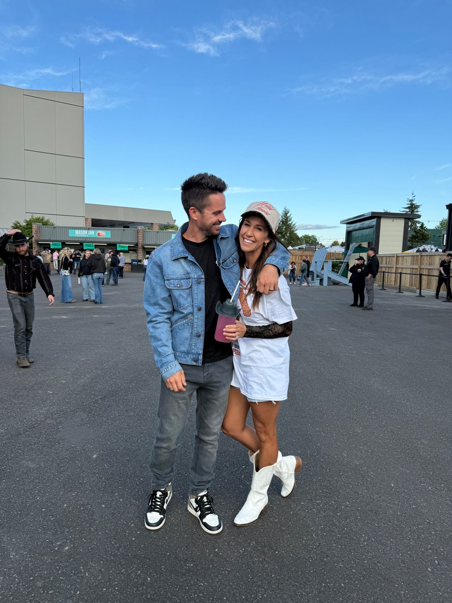 Here are the links to my wife and i’s outfits from last night concert! Big fan of her oversized graphic T shirt with the lace $9 undershirt from Amazon! This is also my favorite fitting Jean jacket! Hope it helps!!

#LTKParties #LTKActive