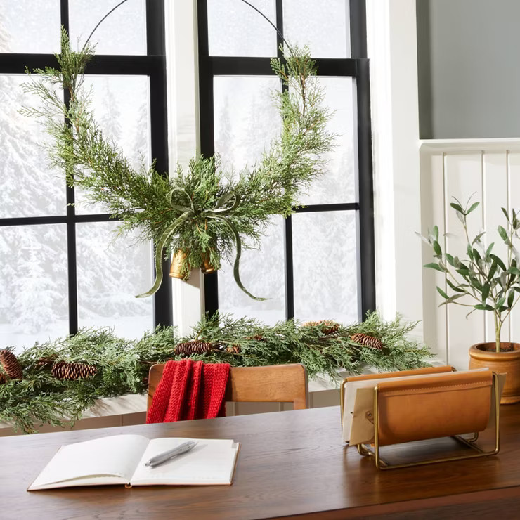 10' Cedar with Pinecones Seasonal Faux Garland Green/Brown - Hearth & Hand™ with Magnolia | Target