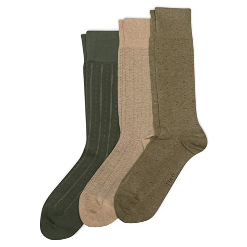POLO RALPH LAUREN Mens Dress Crew Socks - 3 Pair Pack Soft And Lightweight Cotton Comfort Assorted Patterns, Olive, 6-12.5 US | Amazon (US)