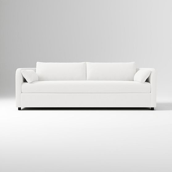 Bacall 84"" Sofa, Performance Washed Canvas, White | West Elm (US)
