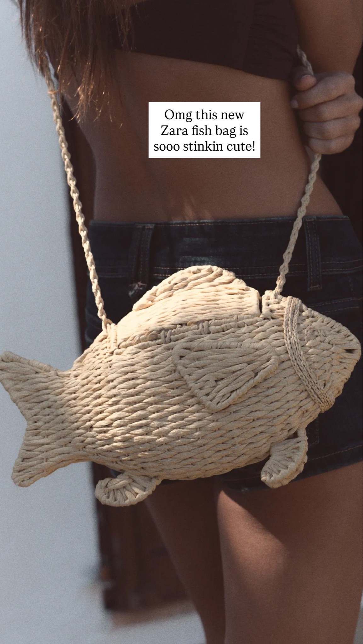 Omg this new Zara fish bag is sooo cute for Summer!!

#LTKdayinmylife #LTKgrwm #LTKootd