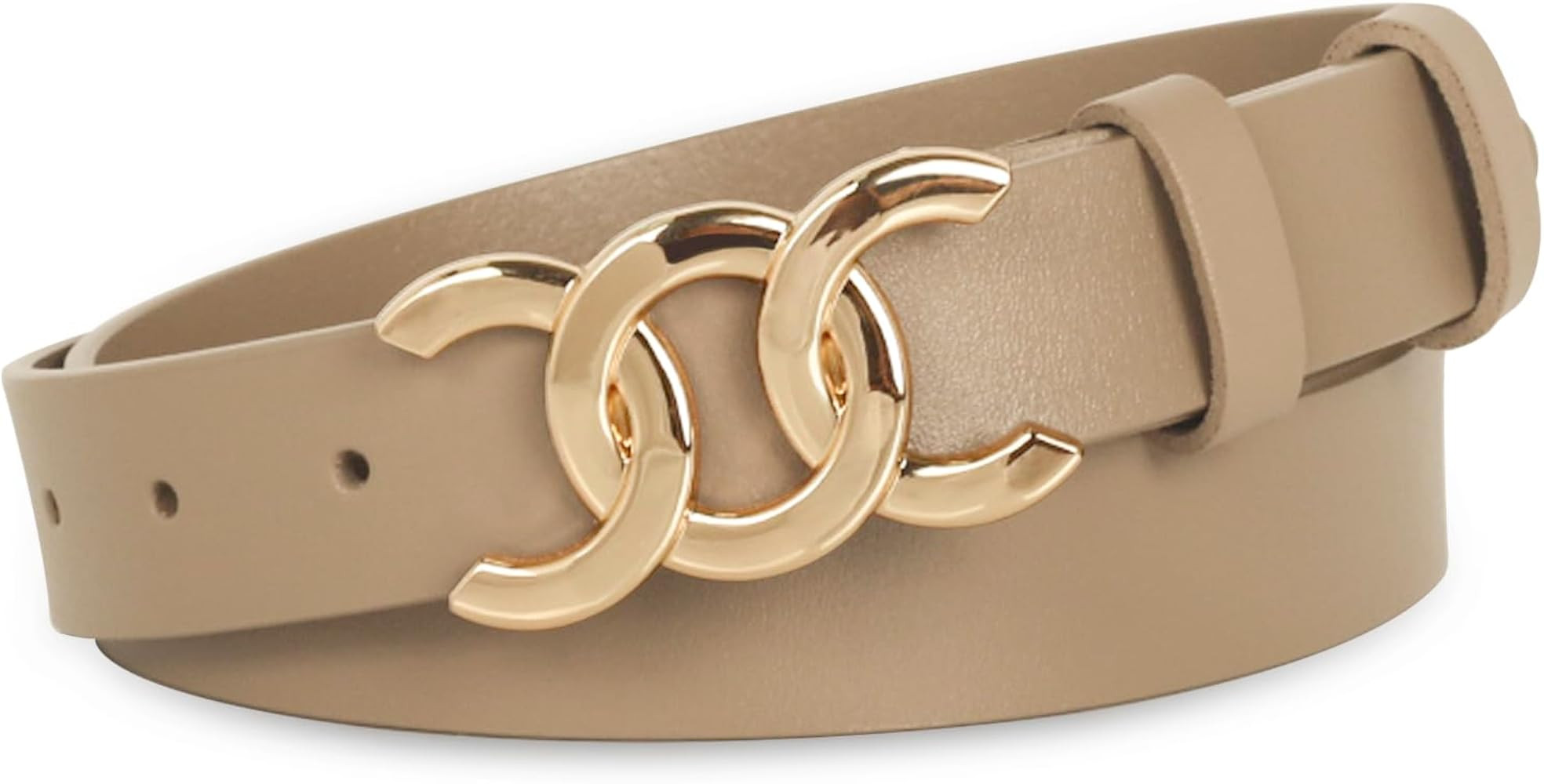 Women's Leather Belt with Buckle - Ideal for Dresses, Jeans, and Coats | Amazon (US)