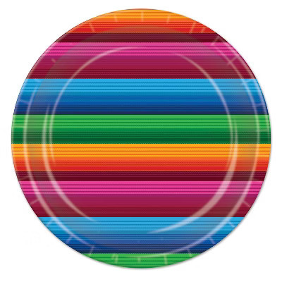 Beistle Fiesta Plates, 9", 3 packs of 8 plates (24/Pkg) Multicolored | Target