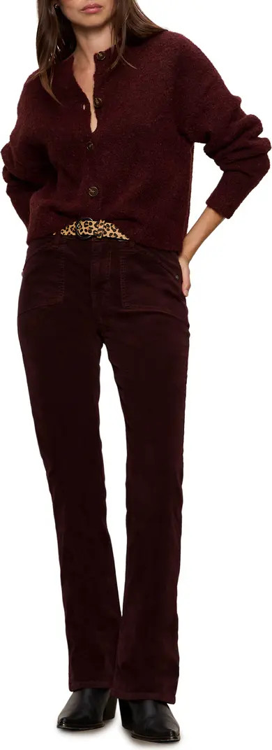 High Waist Bootcut Velveteen Pants | Nordstrom