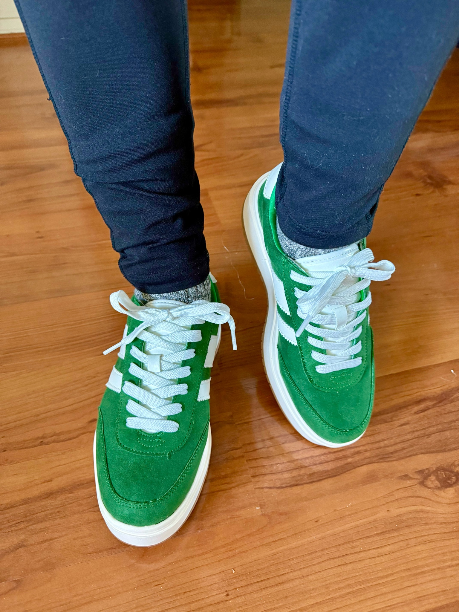 I was looking for green sneakers and I found them! At 5’ 2” these platform soles give me a bit of extra height- yay! Fits TTS with lightweight sock. #sneakers #kicks #trainers #preppy #athleisure #joggers #casual #green #pickleball #weekendstyle 

#LTKFindsUnder100 #LTKStyleTip #LTKShoeCrush