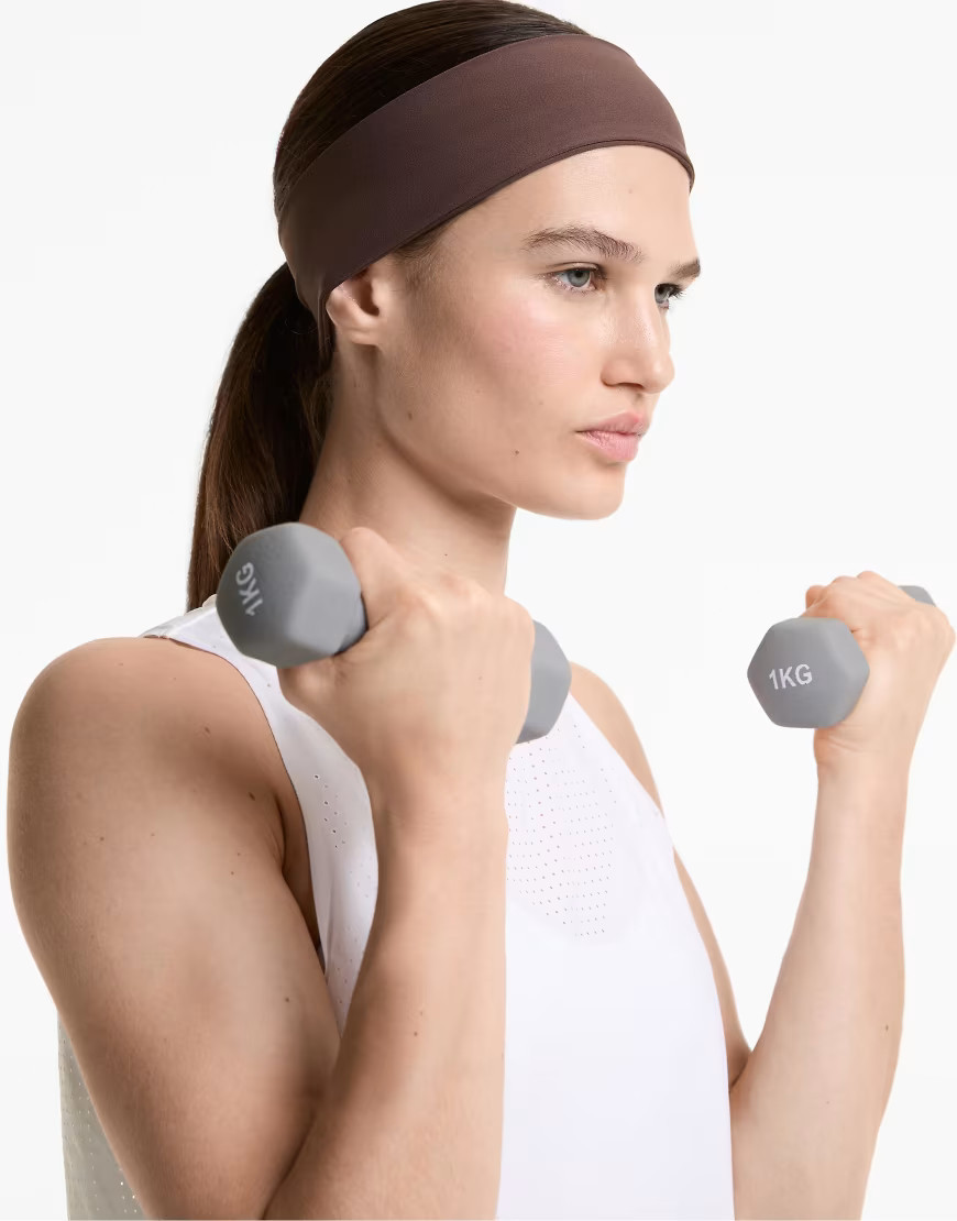 OYSHO 6cm sports headband in brown | ASOS (Global)