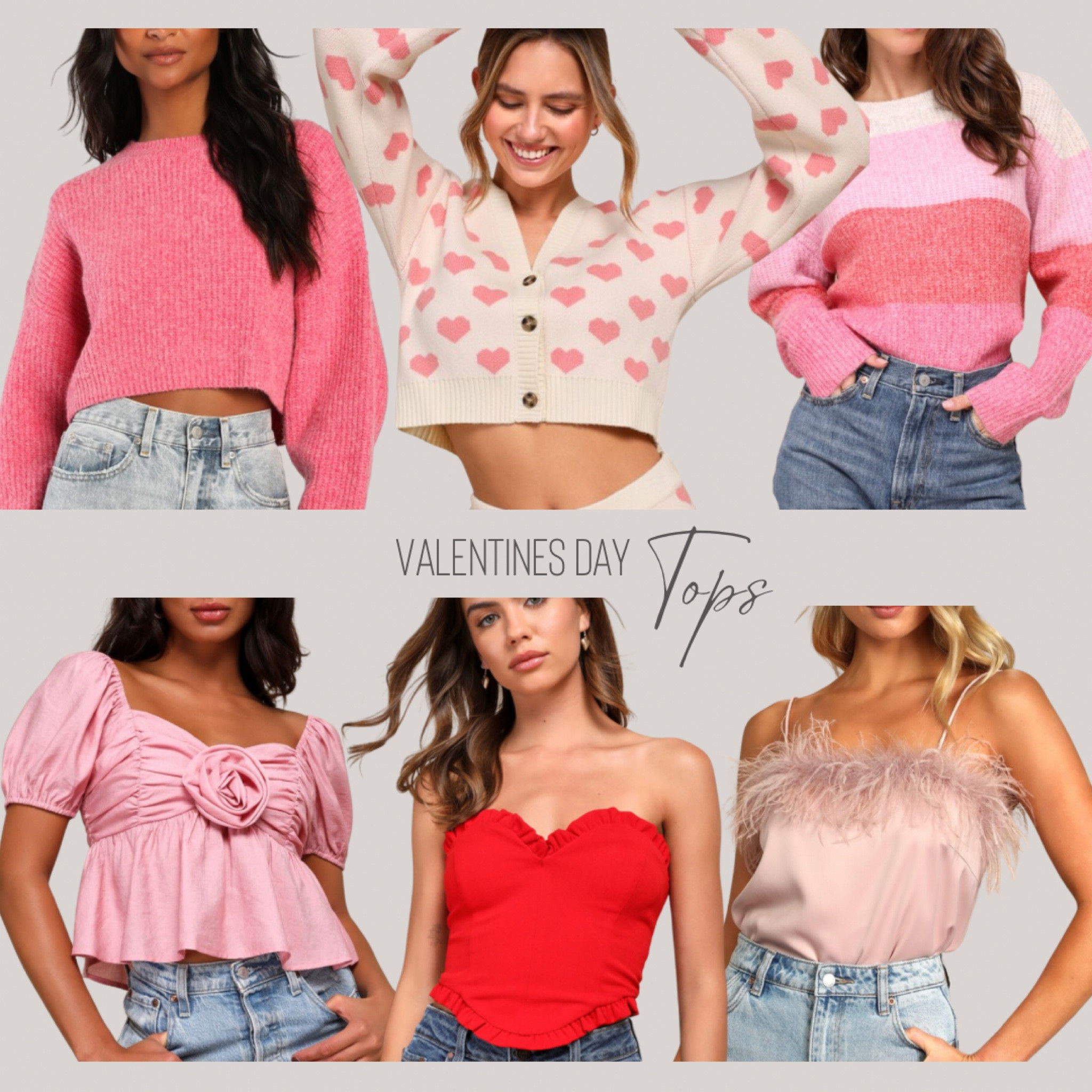 Valentine’s Day Tops! 


Pink top, red top, heart sweater, pink sweater, satin top, strapless top, cropped sweater, cardigan, Lulus 

#LTKSeasonal #LTKstyletip
