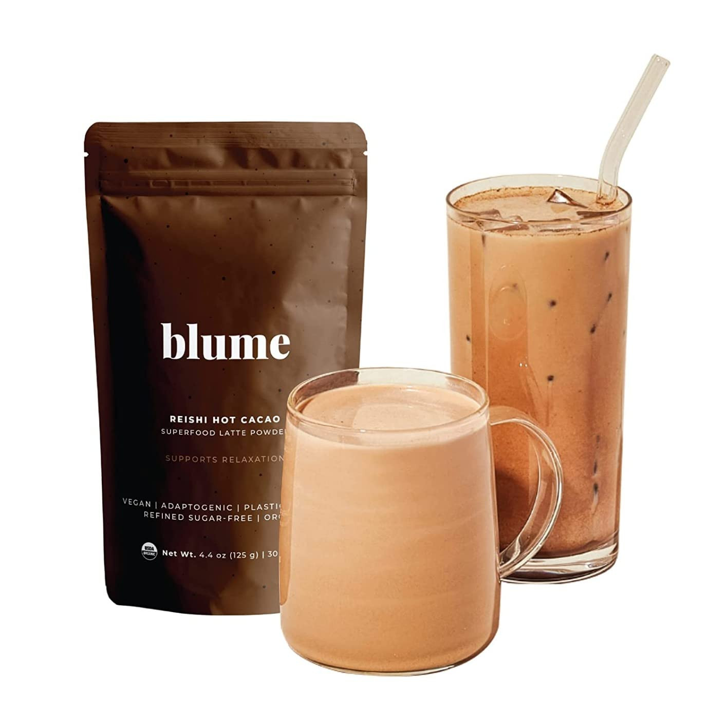 Blume Reishi Hot Cocoa Blend - Stress Soothing Superfoods Mushroom latte with Brain Boosting Adaptog | Amazon (US)
