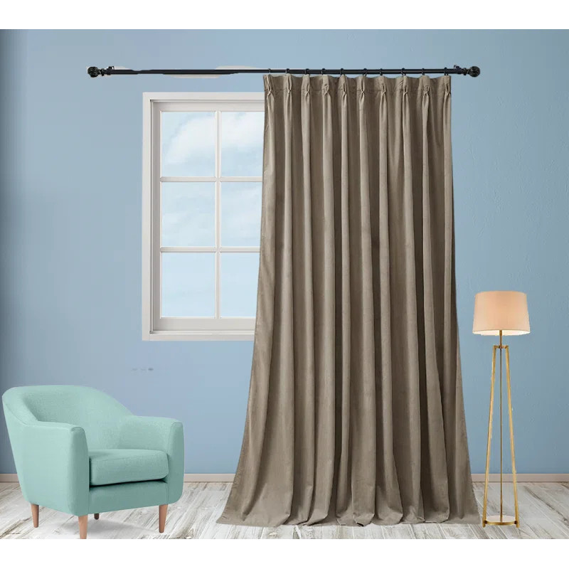 Frifoho Velvet Solid Color Room Darkening Thermal Pinch Pleat Single Curtain Panel | Wayfair | Wayfair North America
