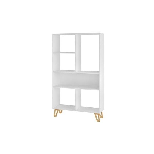Doris 6-Shelf Mid Century White Bookcase | Bed Bath & Beyond