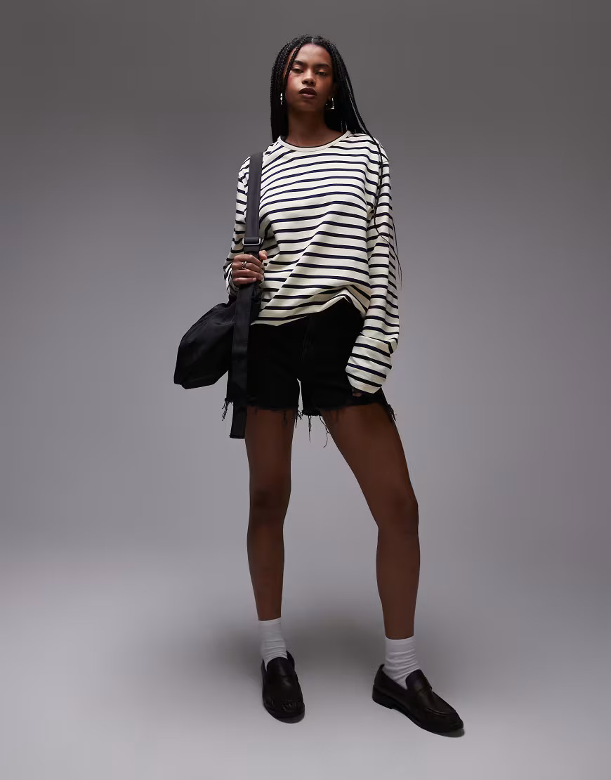Tommy Jeans regular mom shorts in black | ASOS (Global)