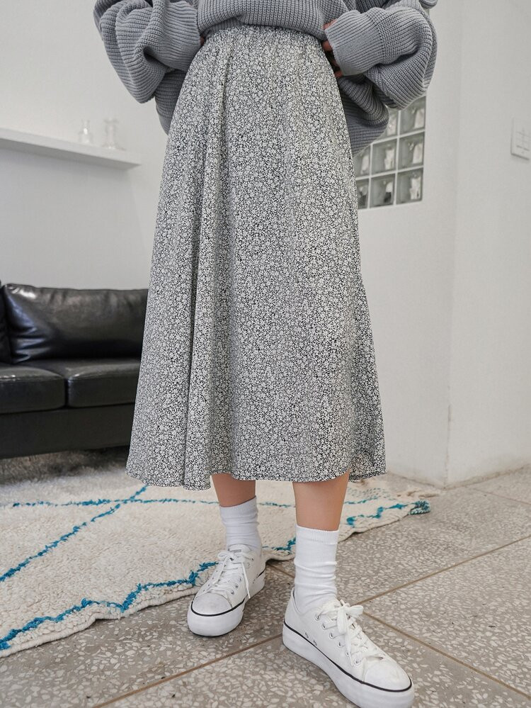 DAZY High Waist Ditsy Floral Skirt | SHEIN