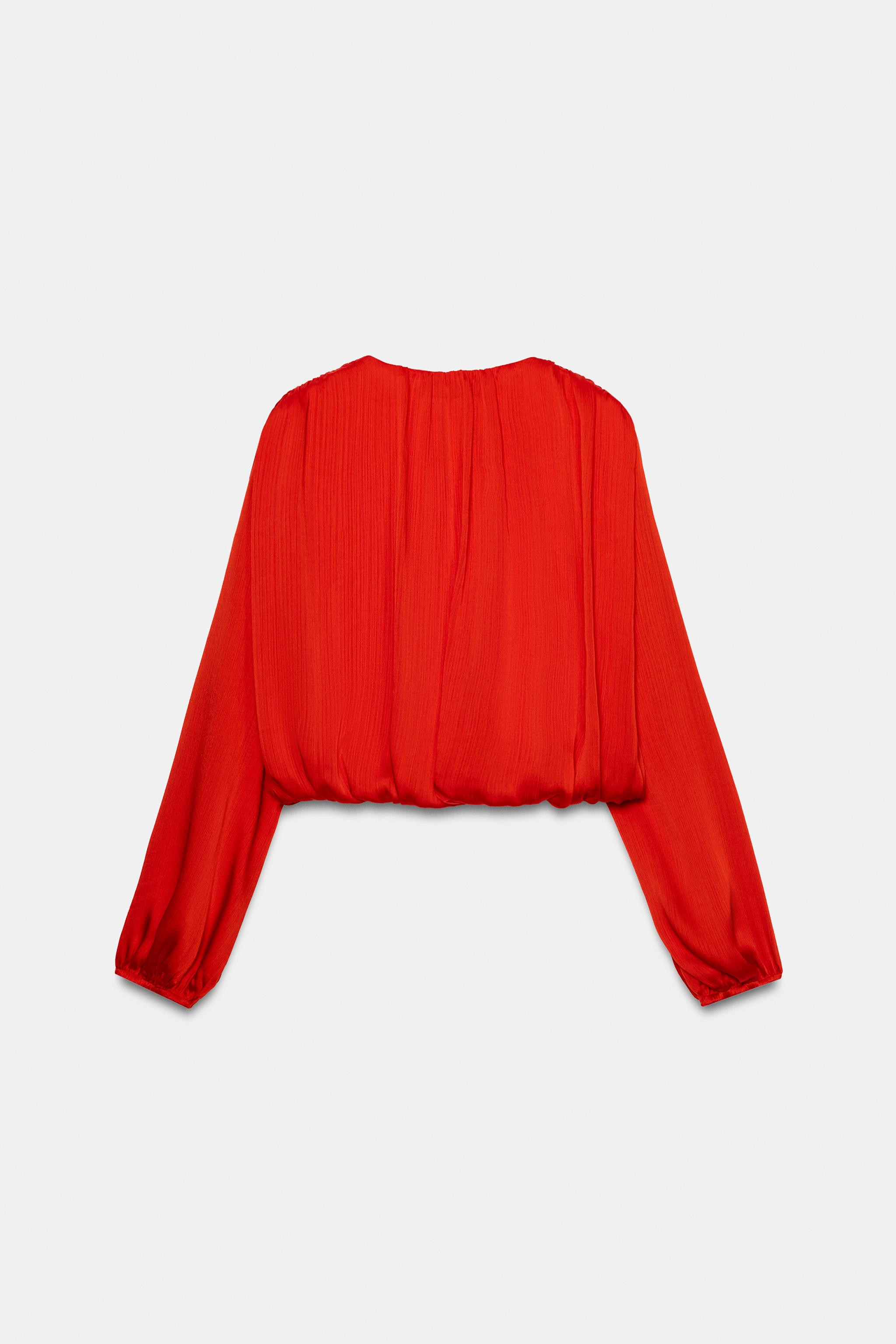 SATIN EFFECT BALLOON BLOUSE | Zara US