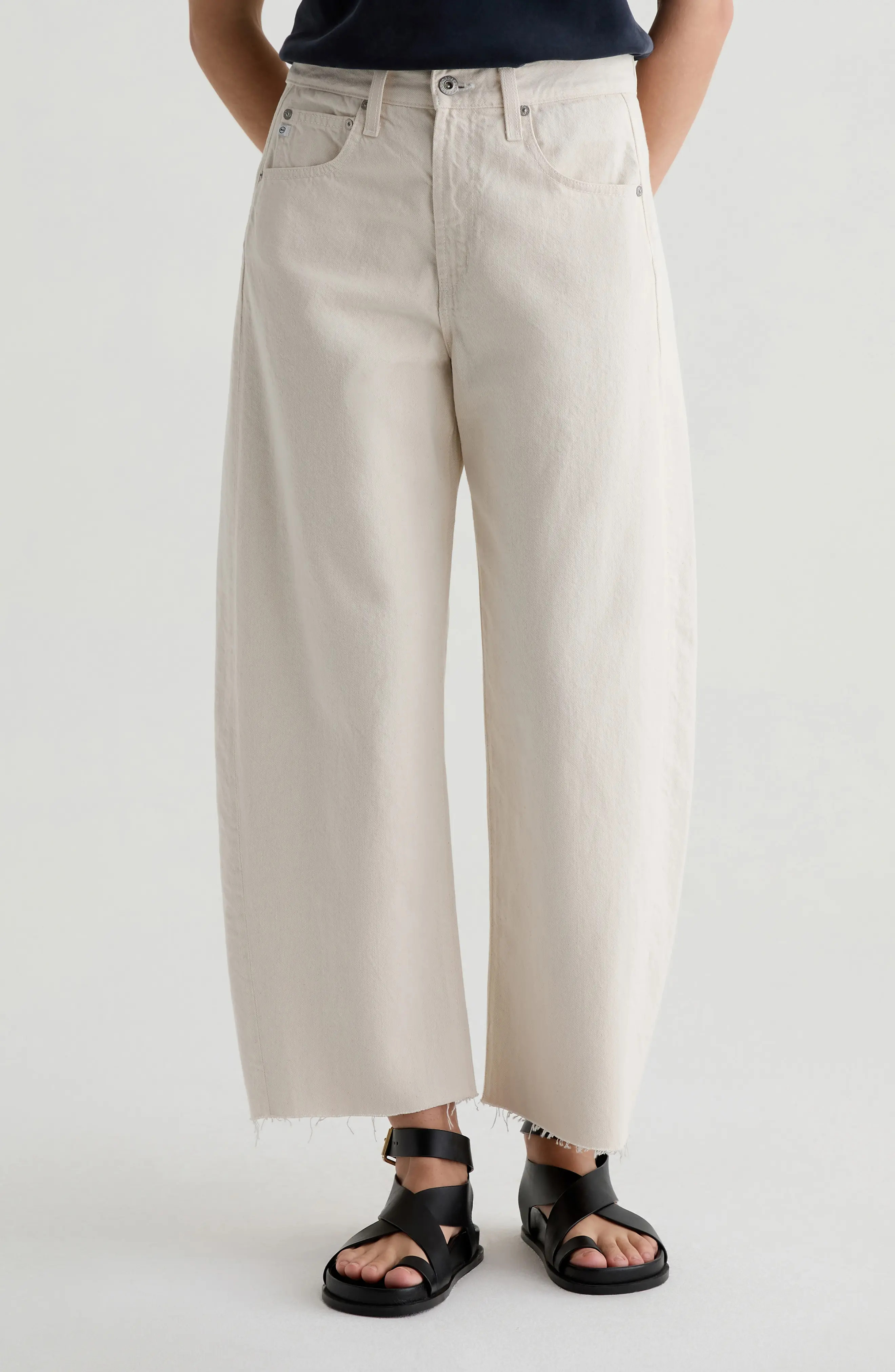 AG Hattie Raw Hem High Waist Crop Barrel Jeans (Women) | Nordstrom | Nordstrom