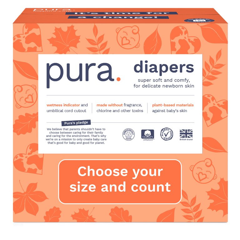 Pura Sensitive Soft Sustainable Diapers Size 4, 132 Count (Choose Your Size and Count) - Walmart.... | Walmart (US)