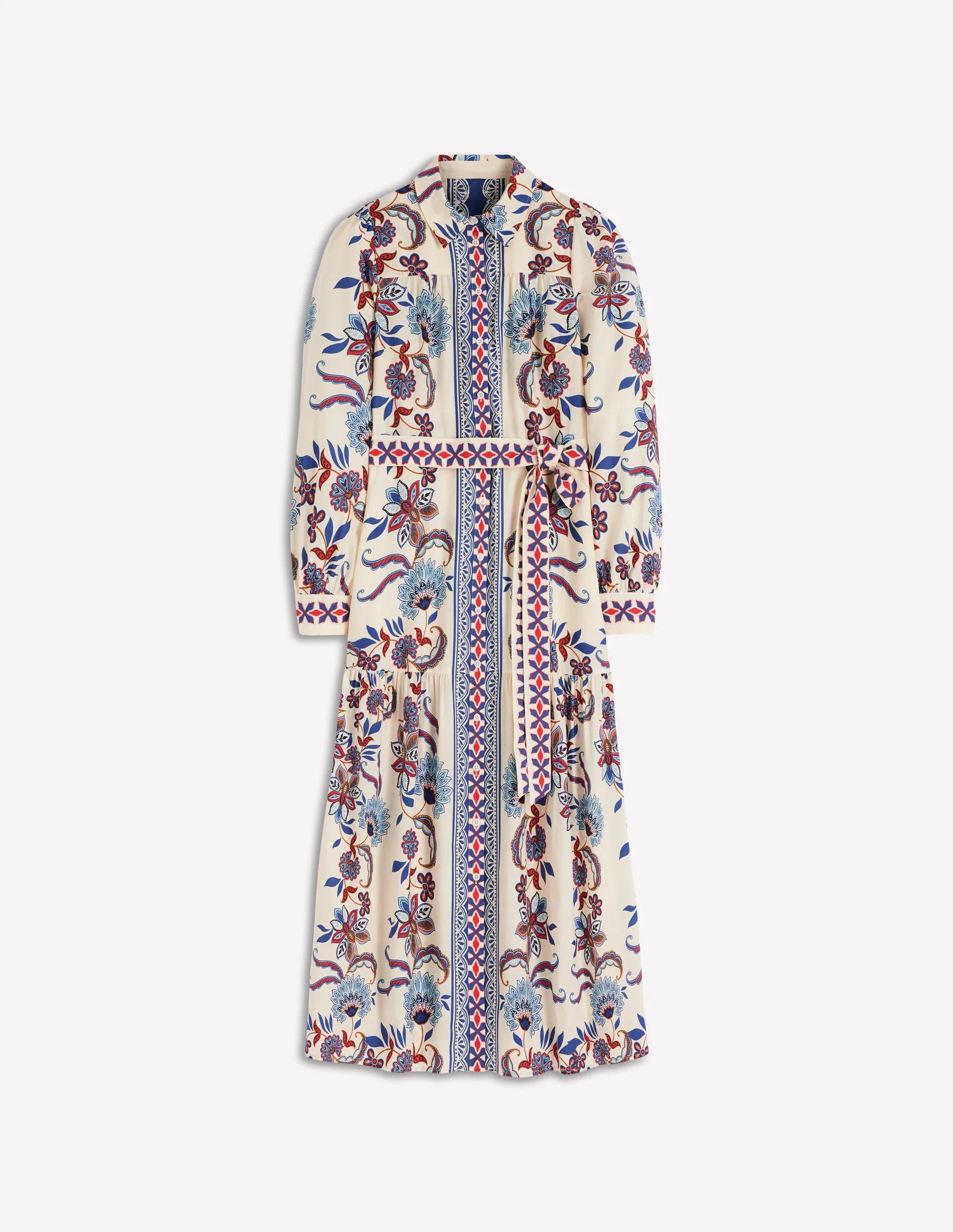 Ellie Cotton Maxi Shirt Dress-Elegant Blossom Placement | Boden (US)