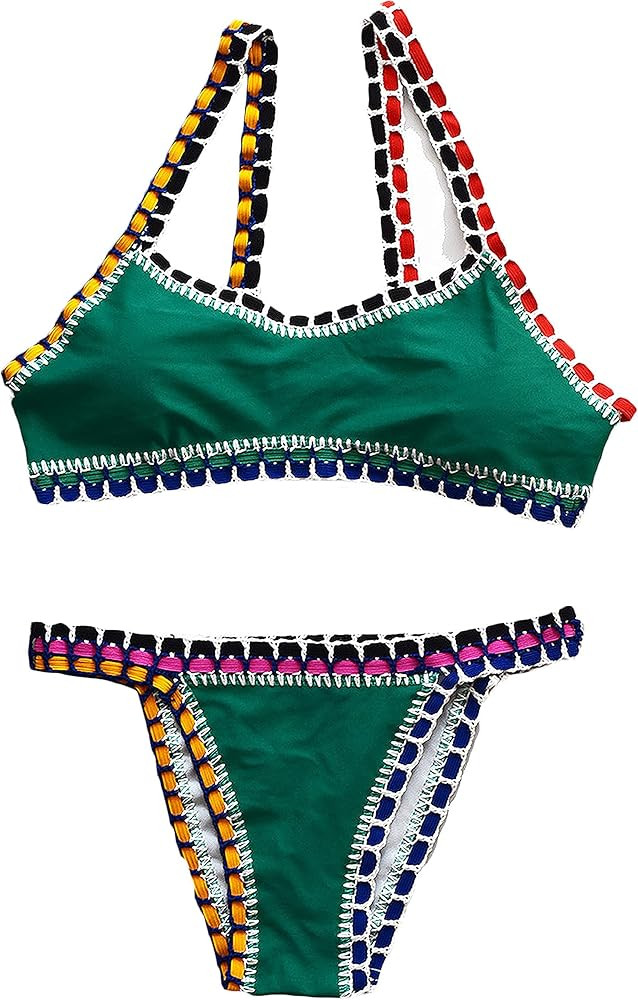 DREYOLIFE Women's Hand-Knitted Upscale Ribbon Sexy Beach Bikini Swimsuit | Amazon (US)