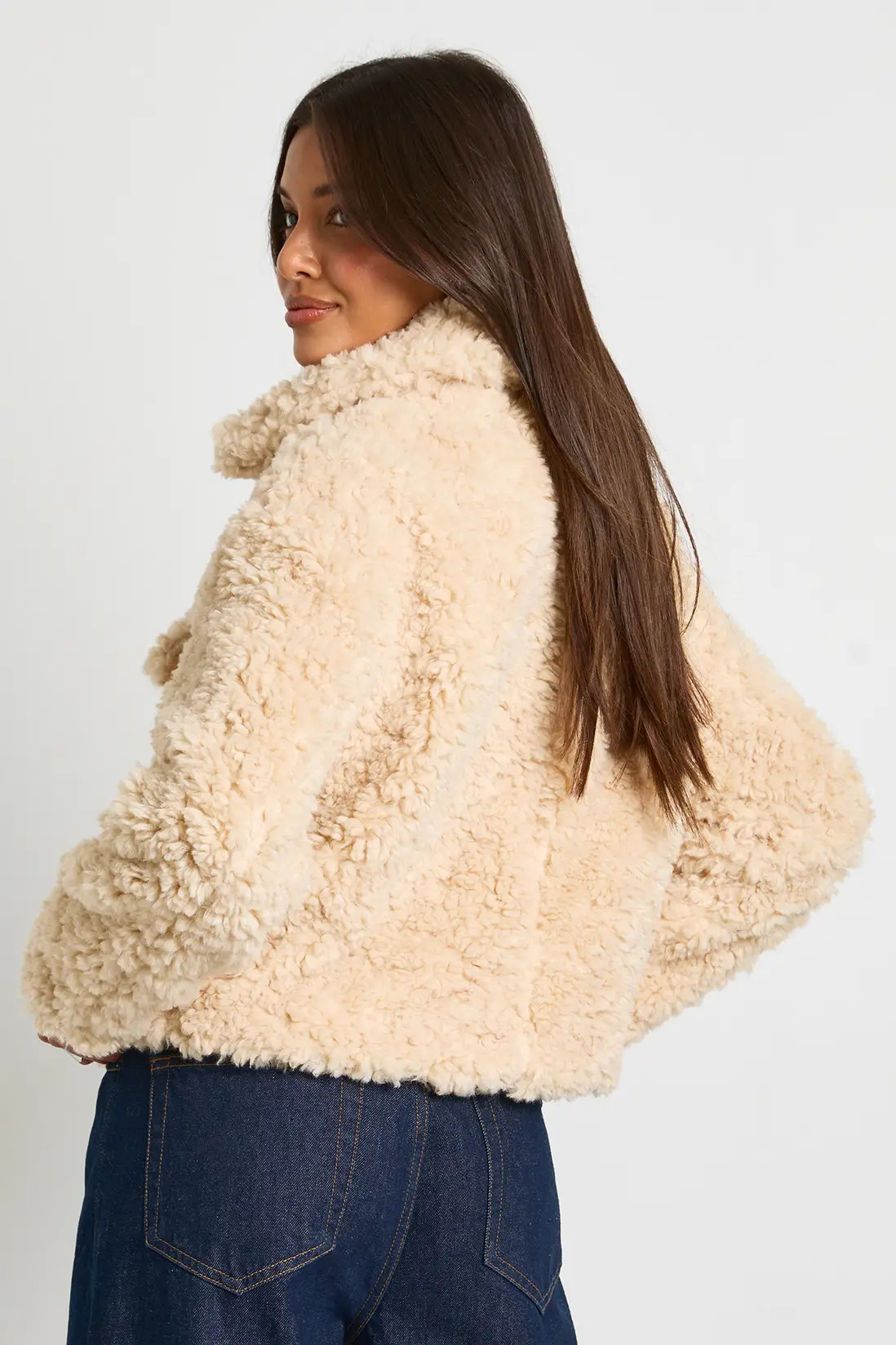 Teddy Faux Fur Trucker Jacket | boohoo (US & Canada)