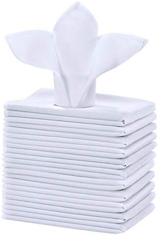 Cieltown Polyester Cloth Napkins 1-Dozen, Solid Washable Fabric Napkins Set of 12, Perfect for We... | Amazon (US)