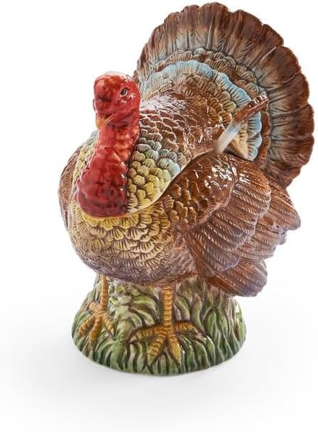 Spode 14oz Turkey-Shaped Gravy Boat with Ladle - Dolomite Thanksgiving Serveware | Large Table Ce... | Amazon (US)