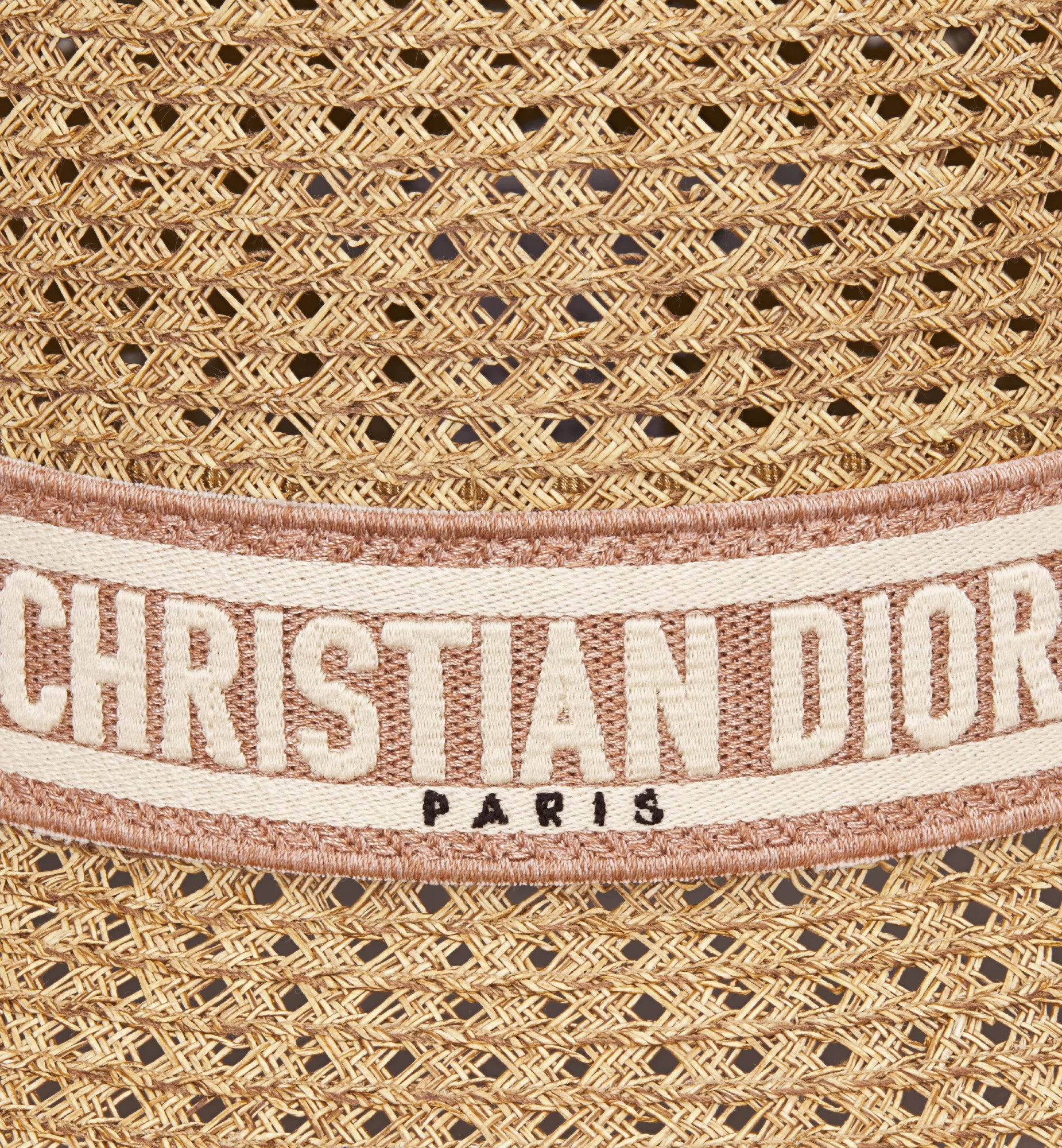 D-Bobby Small Brim Hat Straw with Rose des Vents and White Embroidered Band | DIOR | Christian Dior Parfums UK