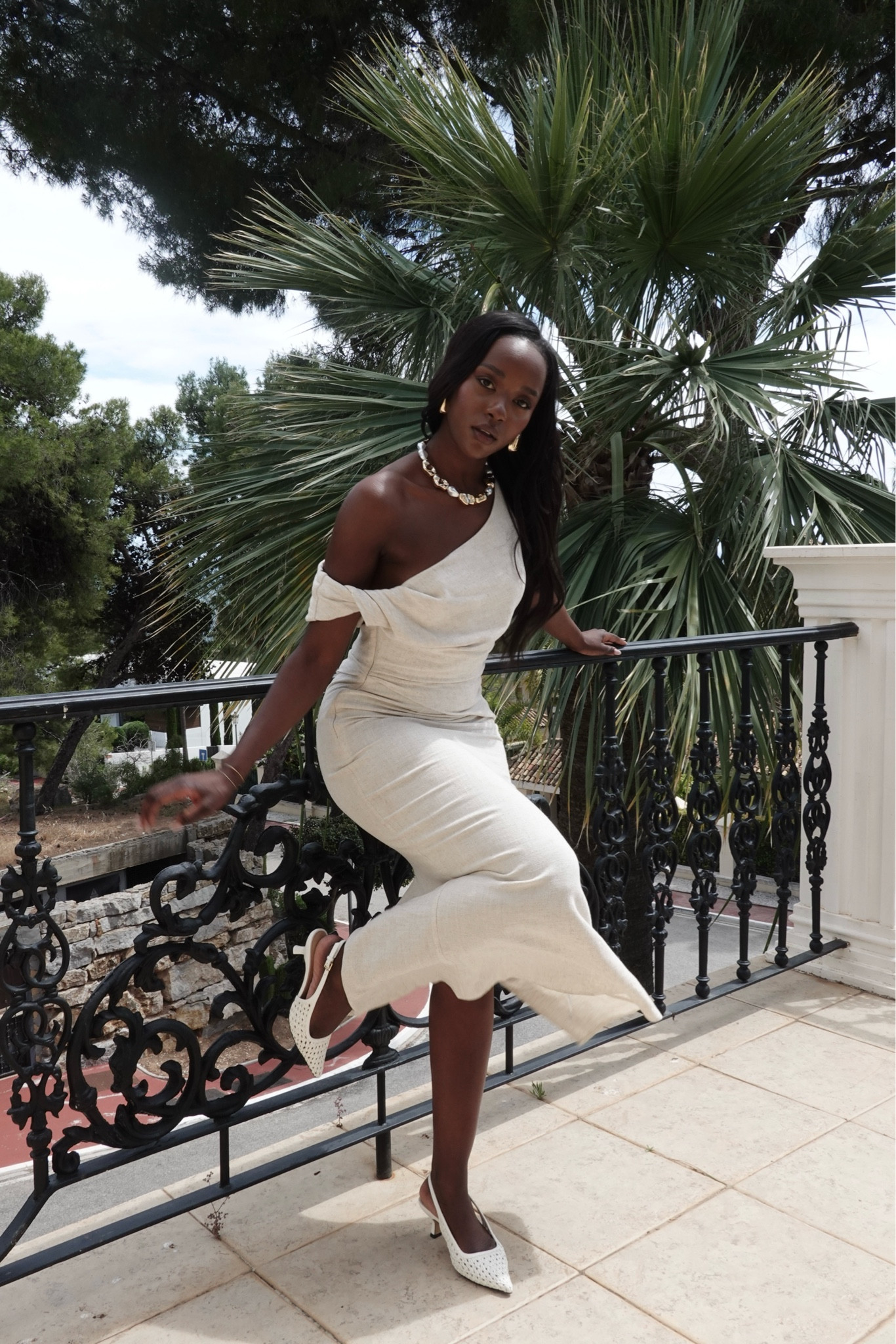 ASOS linen dress, midi dress, white slingback heels, summer outfit, summer style, holiday outfit, neutral outfit 

#LTKstyletip #LTKsummer #LTKuk