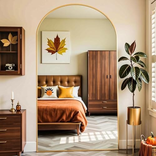 Full Length Mirror, 76"x44" Arched Full Body Mirror, Oversized Floor Mirrors, Leaning Free Standi... | Amazon (US)
