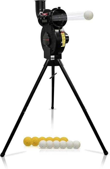PowerNet Launch F-lite Softball & Baseball Pitching Machine, Dimpled Practice Balls, Bucket of Ba... | Amazon (US)