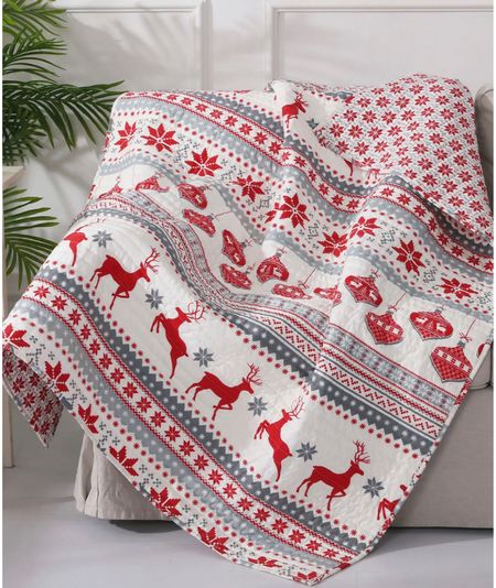LEVTEX Silent Night Quilted Throw, 50" x 60"
COLOR: RED SIZE: THROW
DEAL OF THE DAY $27.99
(Regularly $80)

#LTKHoliday #LTKSeasonal #LTKHolidaySale