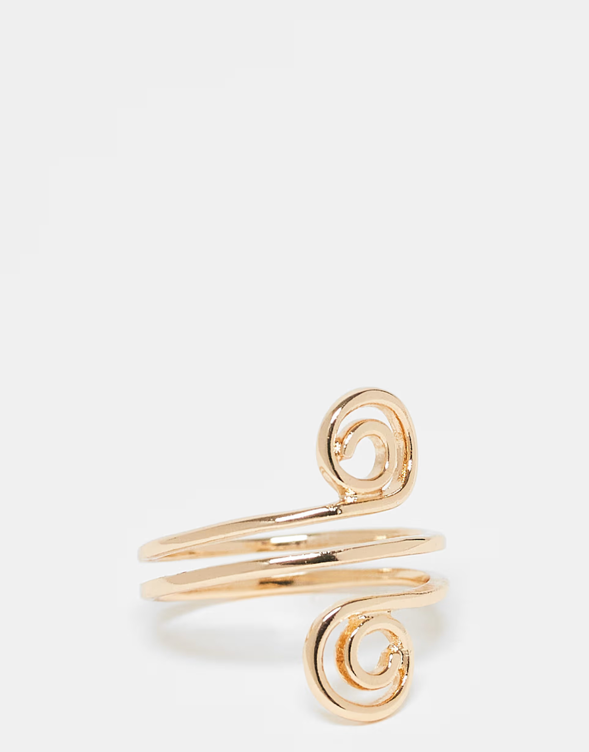 ASOS DESIGN Curve ring with double swirl detail in gold tone | ASOS | ASOS (Global)