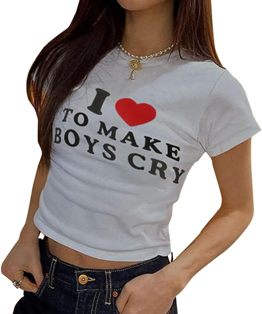 Woxlica E Girl Clothing Graphic Print Summer Crop Top for Teen Girls | Amazon (US)