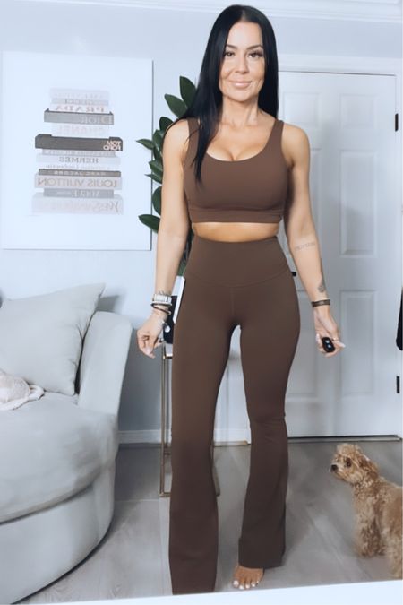 I need every piece that comes in this new Lululemon color.. JAVA ☕️ 🤎 
groove pants size 2
Align bra size 6
I also linked the other style of flares that just release, they aren’t as high waisted and 1/2” shorter in length! 