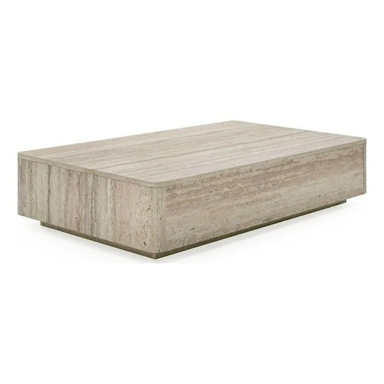 Modrest Modern Rectangular Wood Composite Coffee Table, Light Gray | Walmart (US)