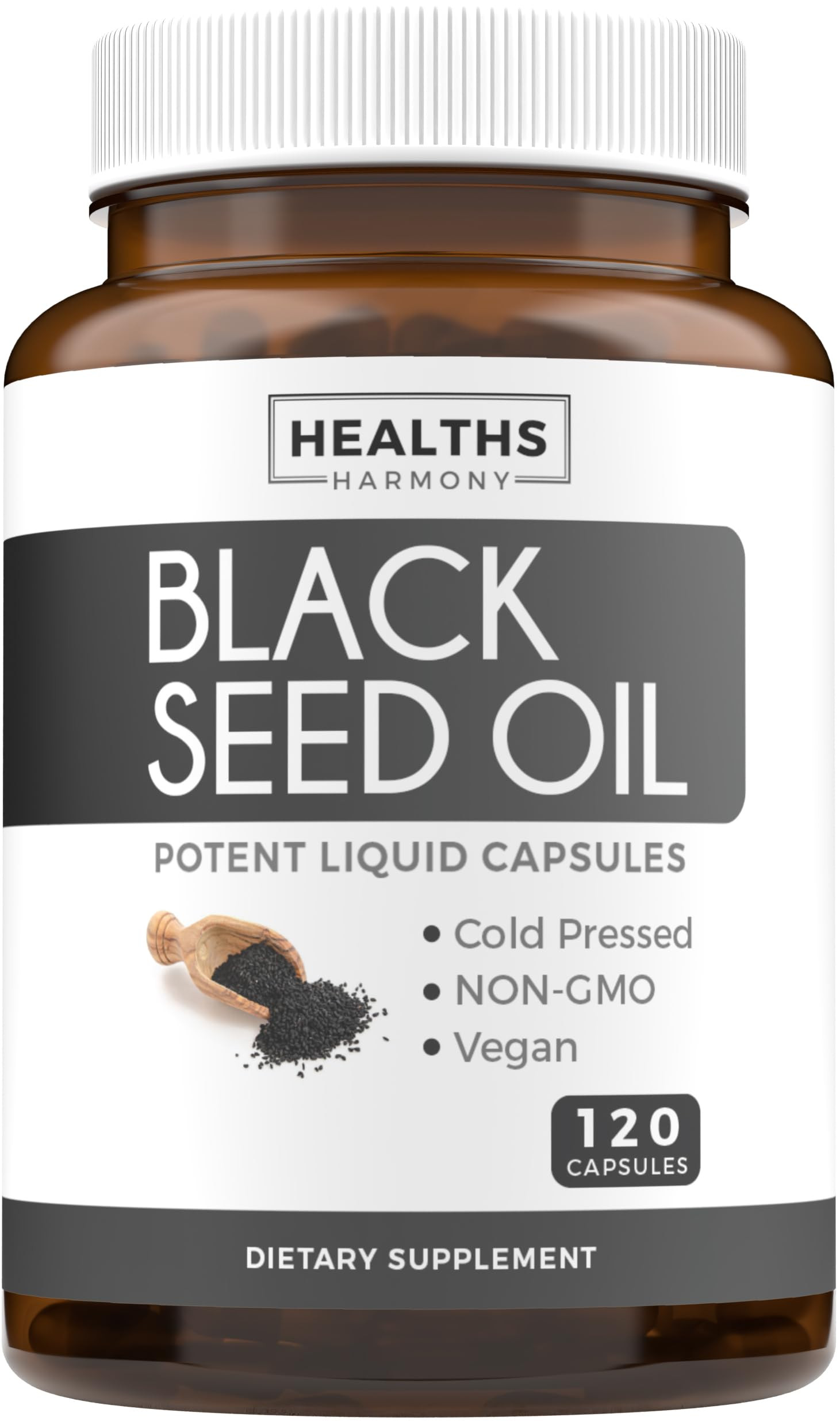 Black Seed Oil - 120 Softgel Capsules Skin Health (Non-GMO & Vegan) Cold-Pressed Nigella Sativa P... | Amazon (US)