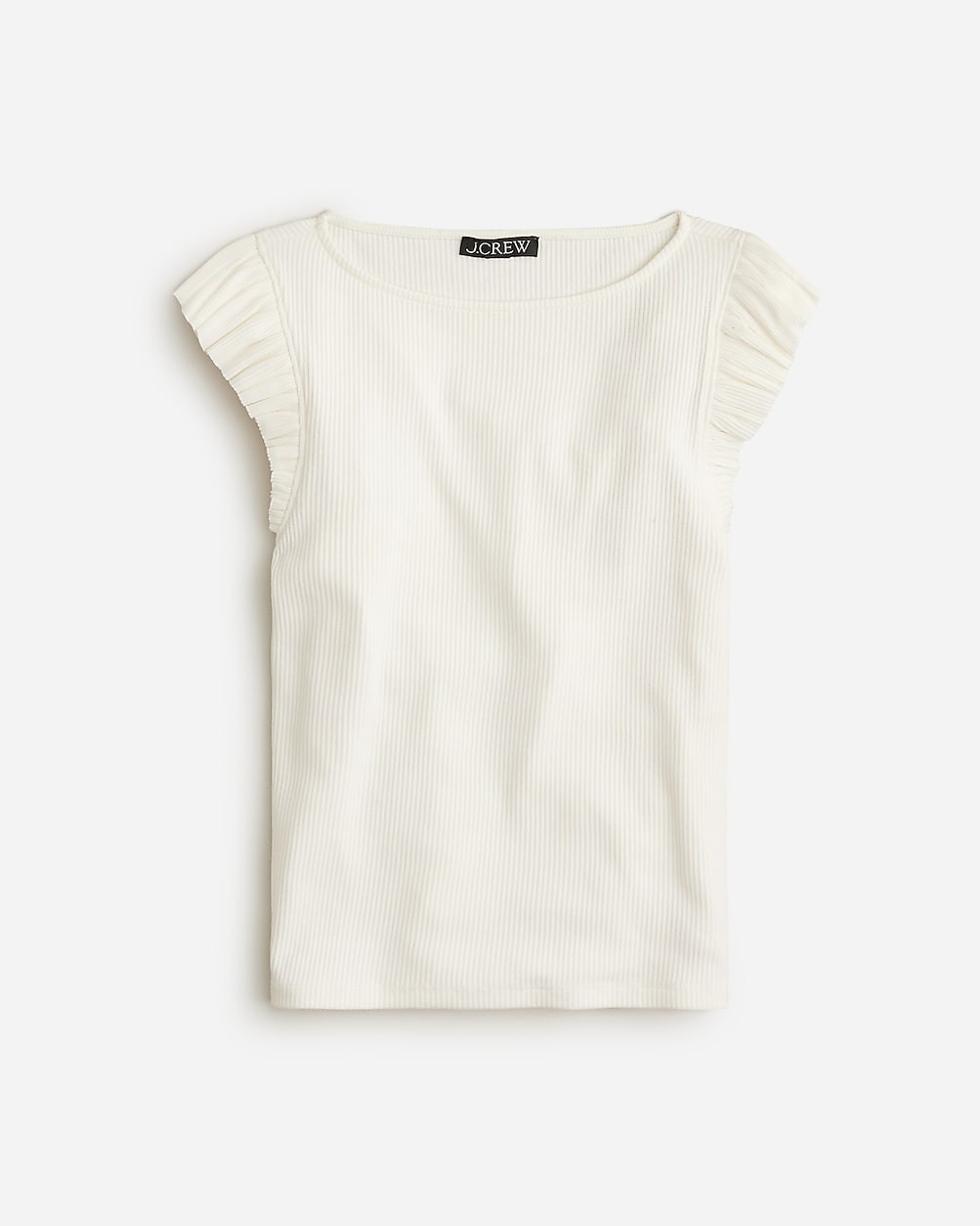 Vintage rib ruffle boatneck tank top | J. Crew US